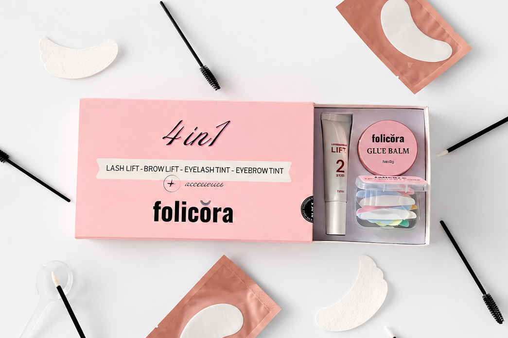 Kit 4 en 1 - rehaussement de cils, browlift et teinture